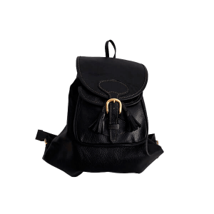 Mochila cuero negro María