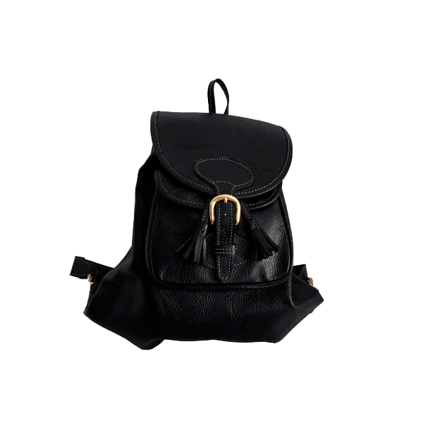 Mochila cuero negro María